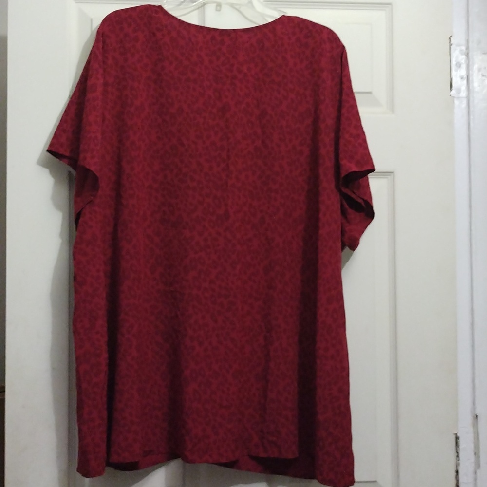 Torrid Burgundy And Leopard Print Button Front An… - image 5